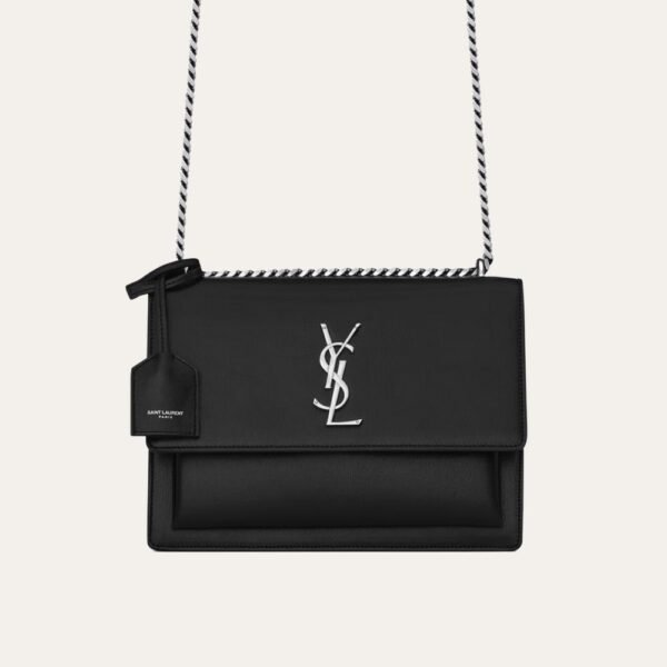 Saint Laurent Sunset Medium In Smooth Leather Black 9.8 Inches